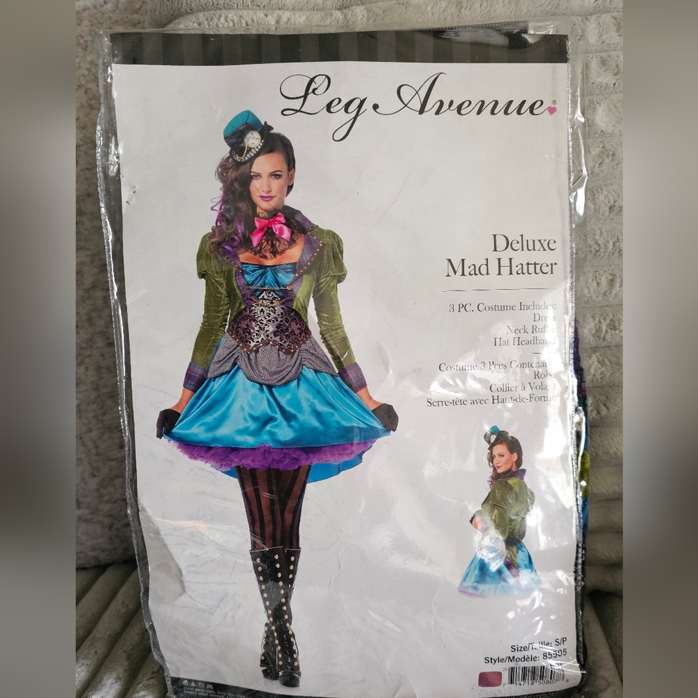 Leg Avenue Deluxe Mad Hatter Costume - Blue and Green